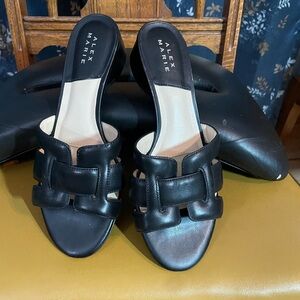 Alex Marie Black Leather Sandals